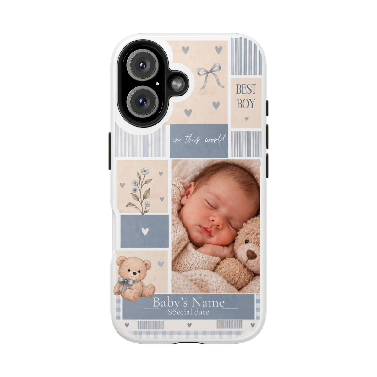 Personalized Baby Photo Phone Case – Baby Blue