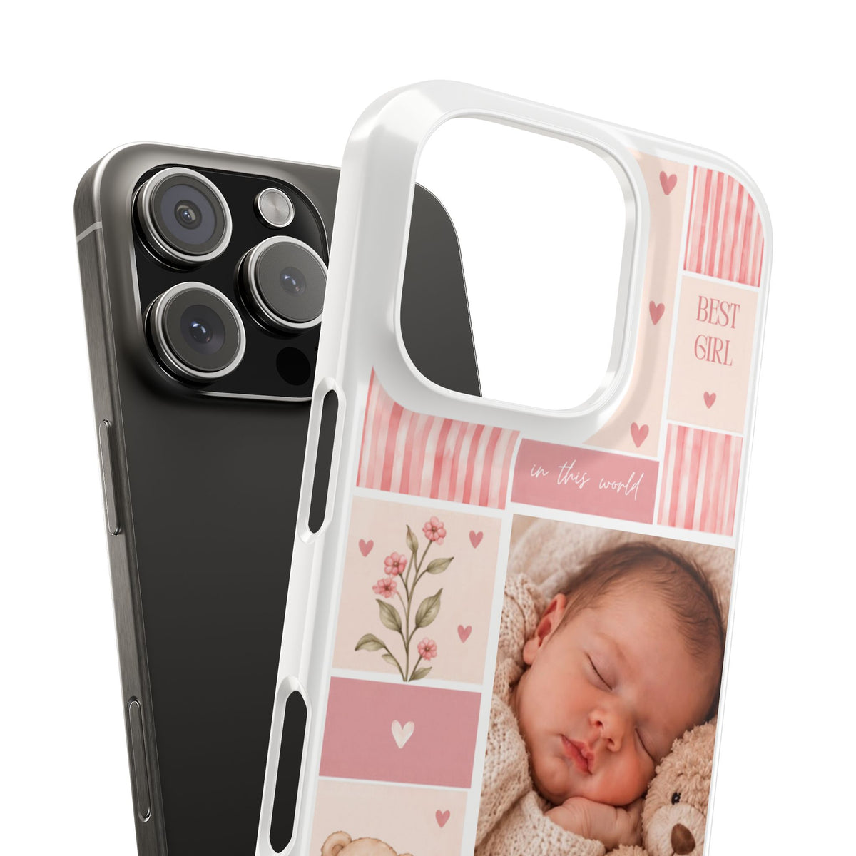 Personalized Baby Photo Slim Phone Case – Pink