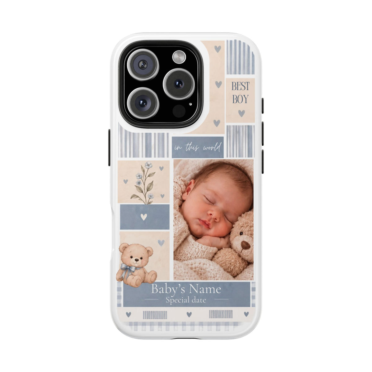 Personalized Baby Photo Phone Case – Baby Blue