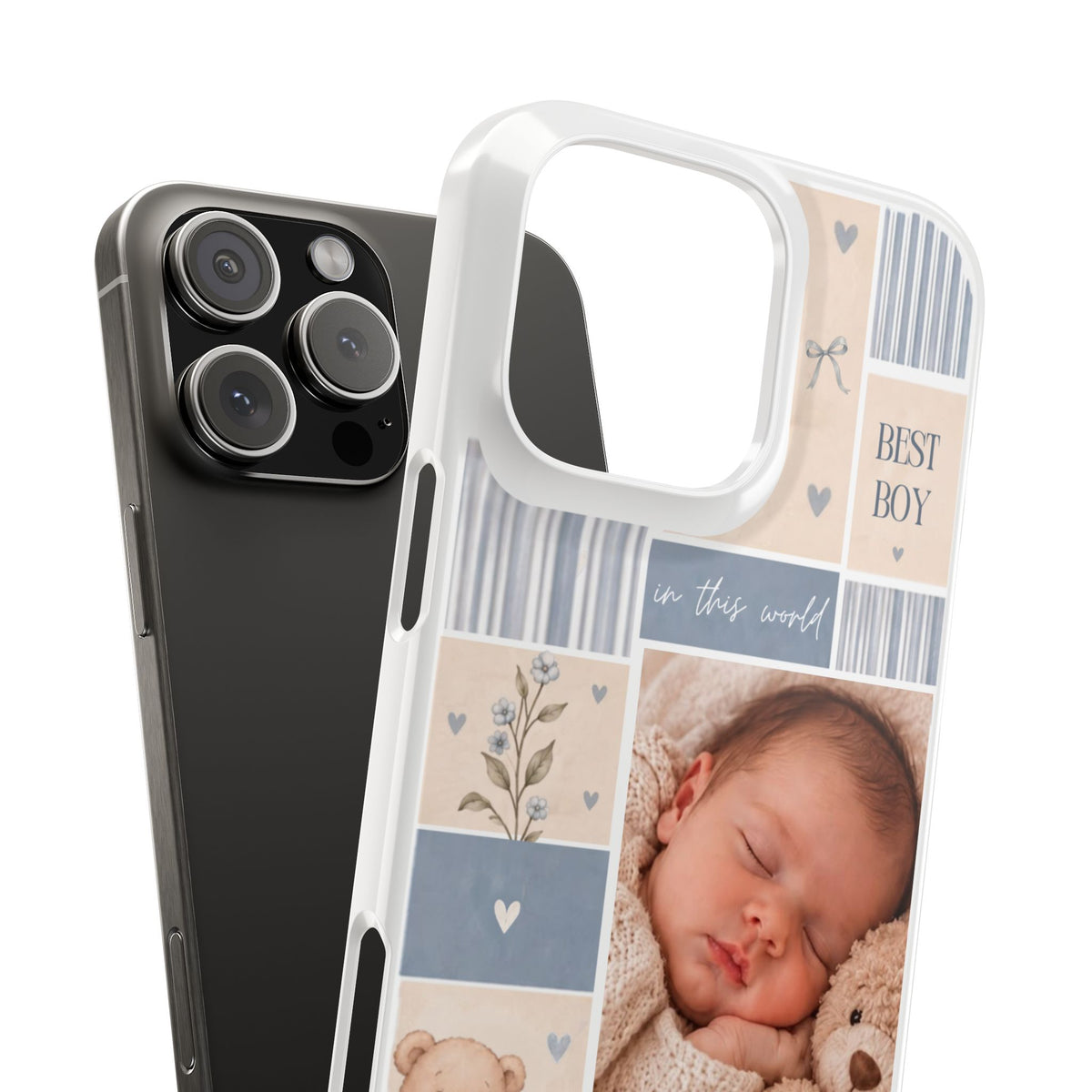 Personalized Baby Photo Slim Case – Baby Blue