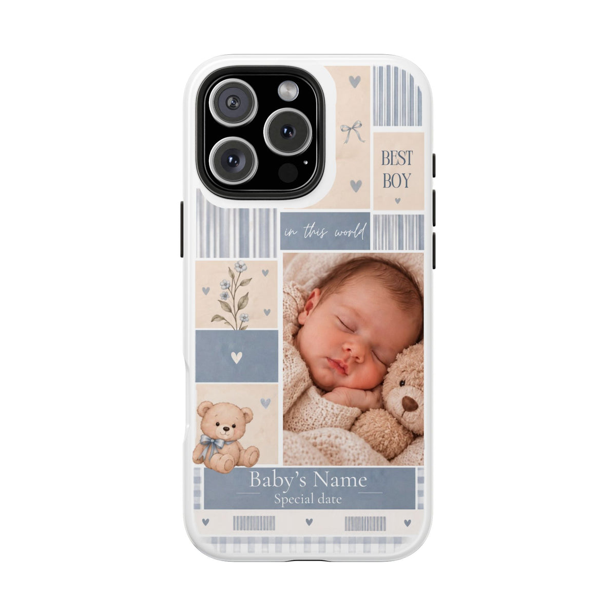 Personalized Baby Photo Phone Case – Baby Blue