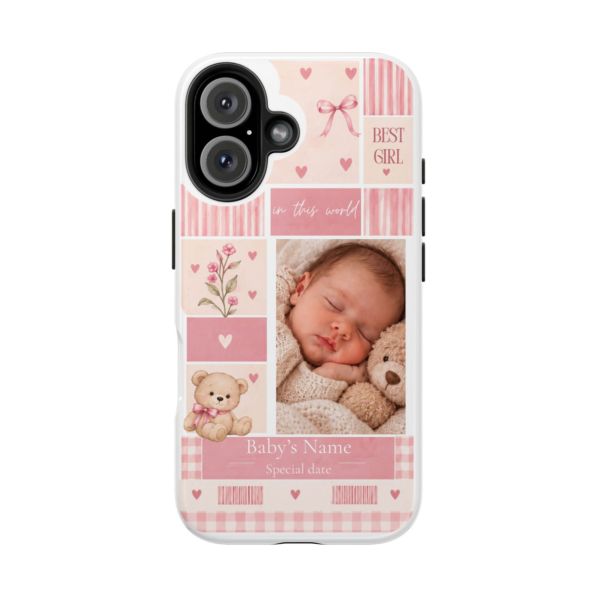 Personalized Baby Photo Phone Case – Baby Pink