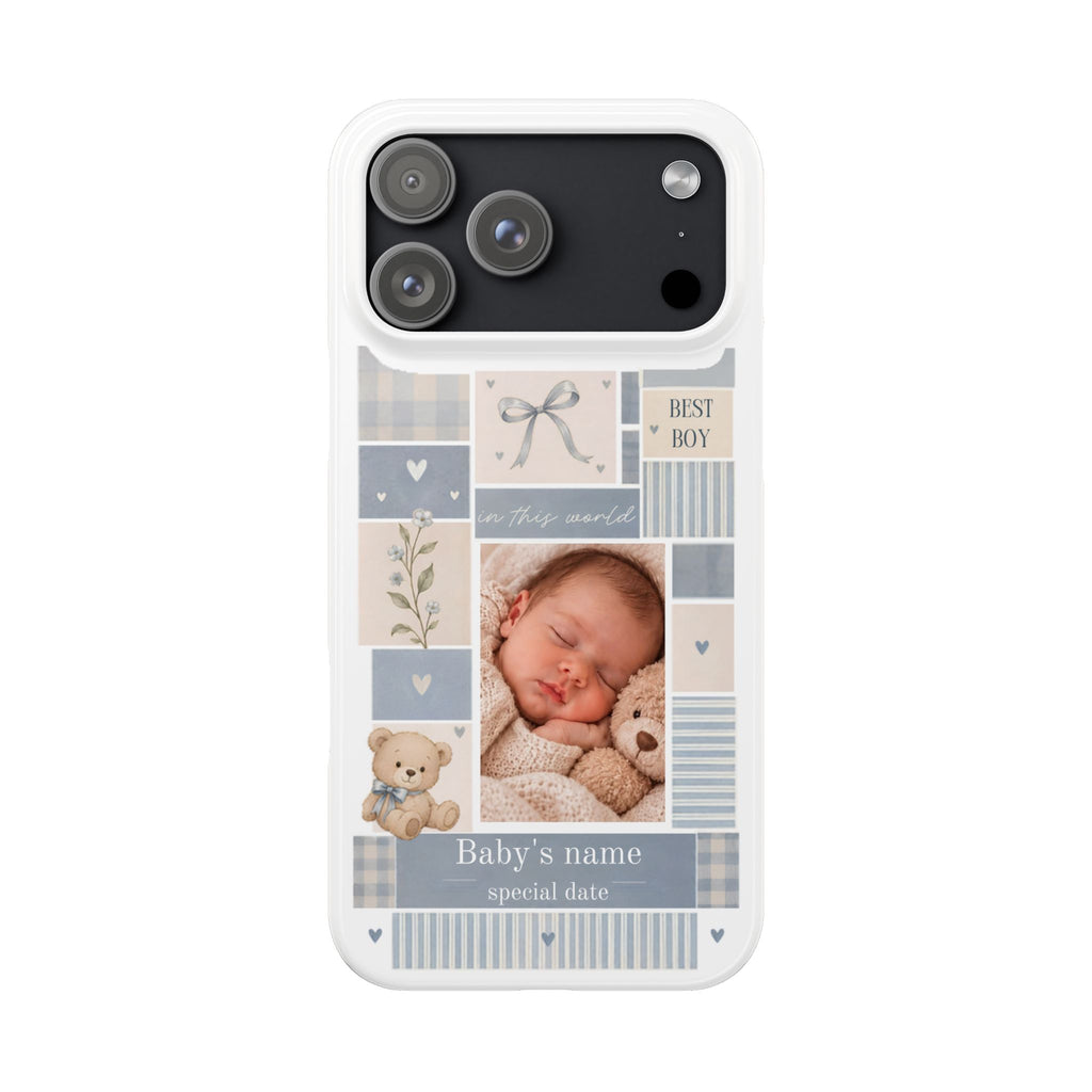 Personalized Baby Photo Slim Case – Baby Blue