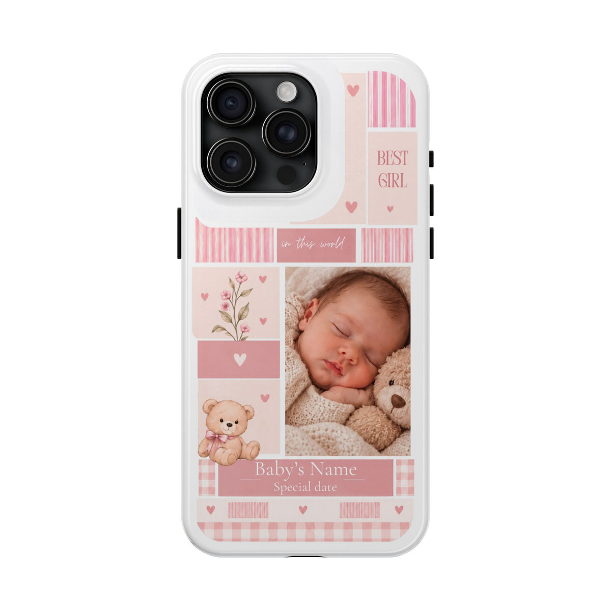 Personalized Baby Photo Phone Case – Baby Pink