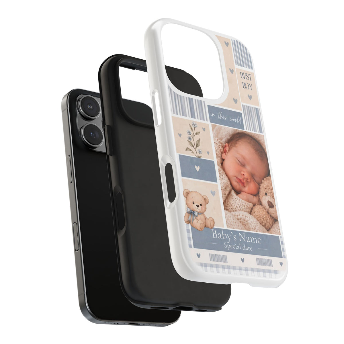 Personalized Baby Photo Phone Case – Baby Blue
