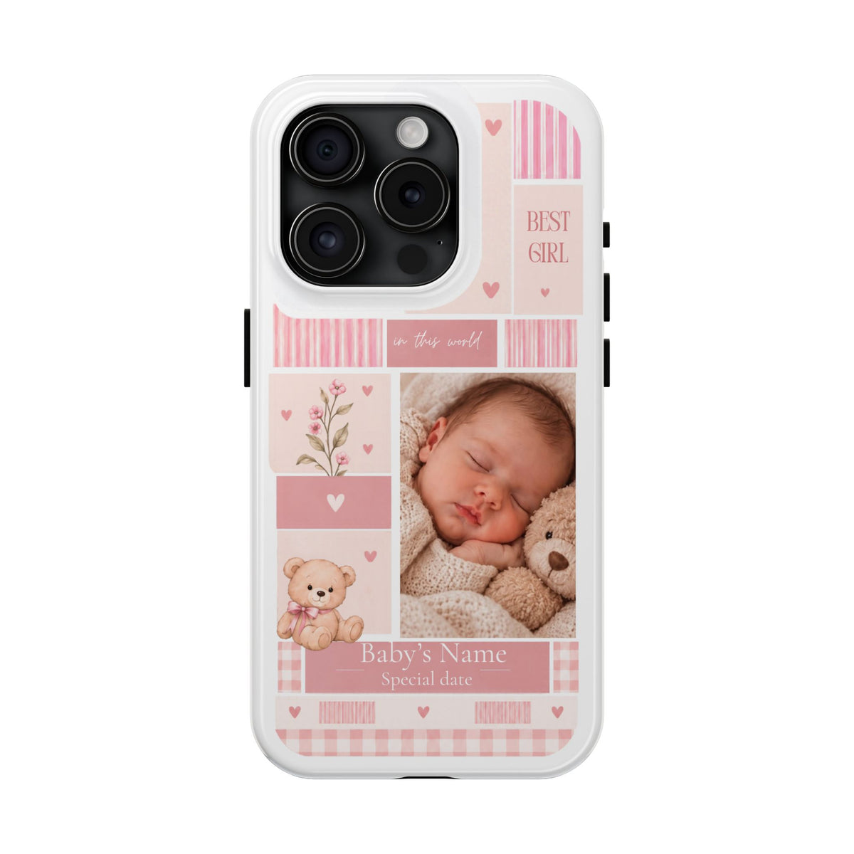Personalized Baby Photo Phone Case – Baby Pink