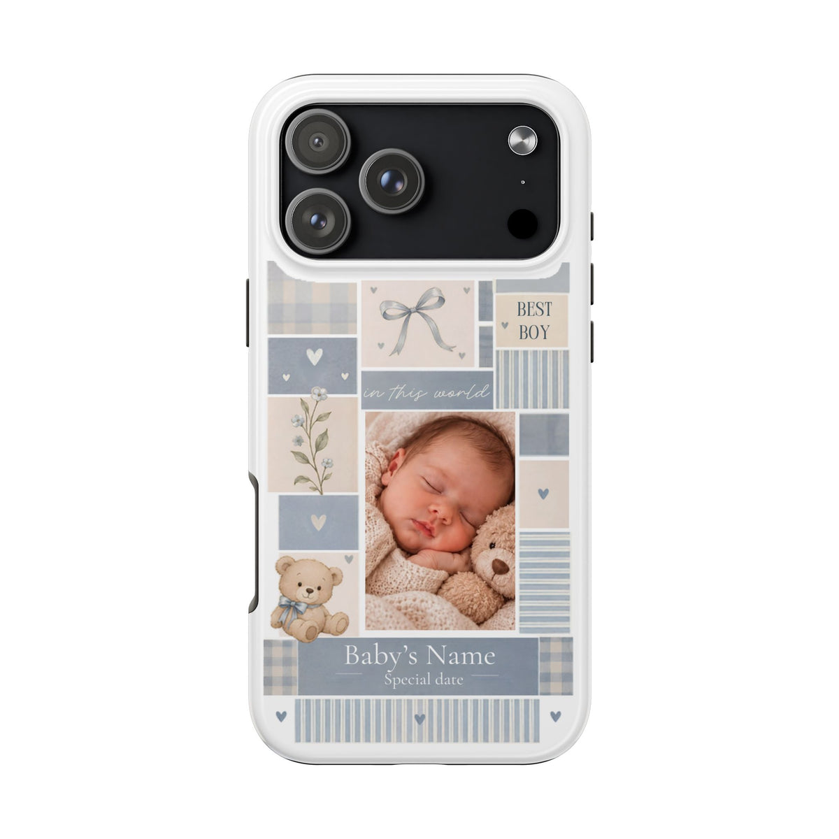Personalized Baby Photo Phone Case – Baby Blue