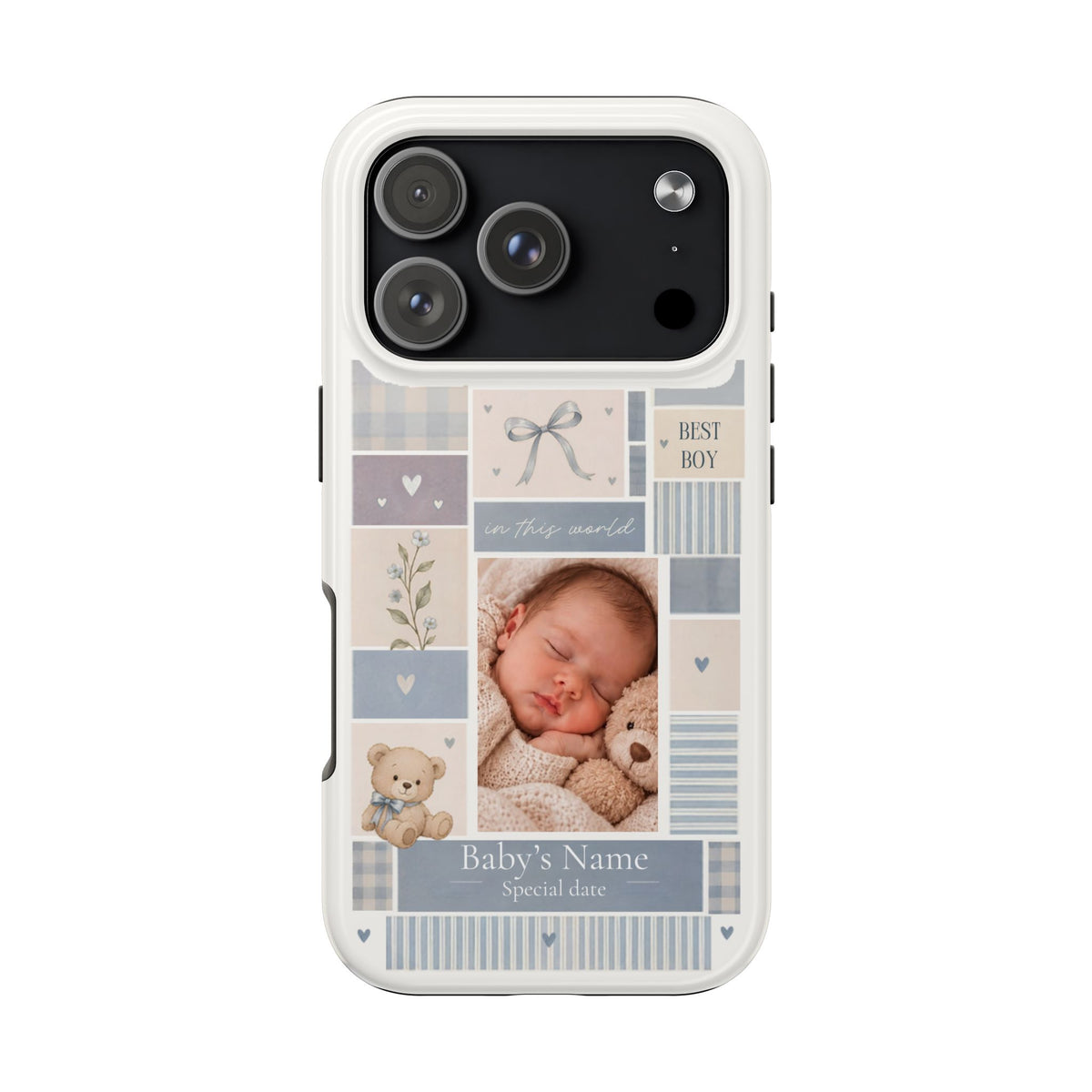 Personalized Baby Photo Phone Case – Baby Blue