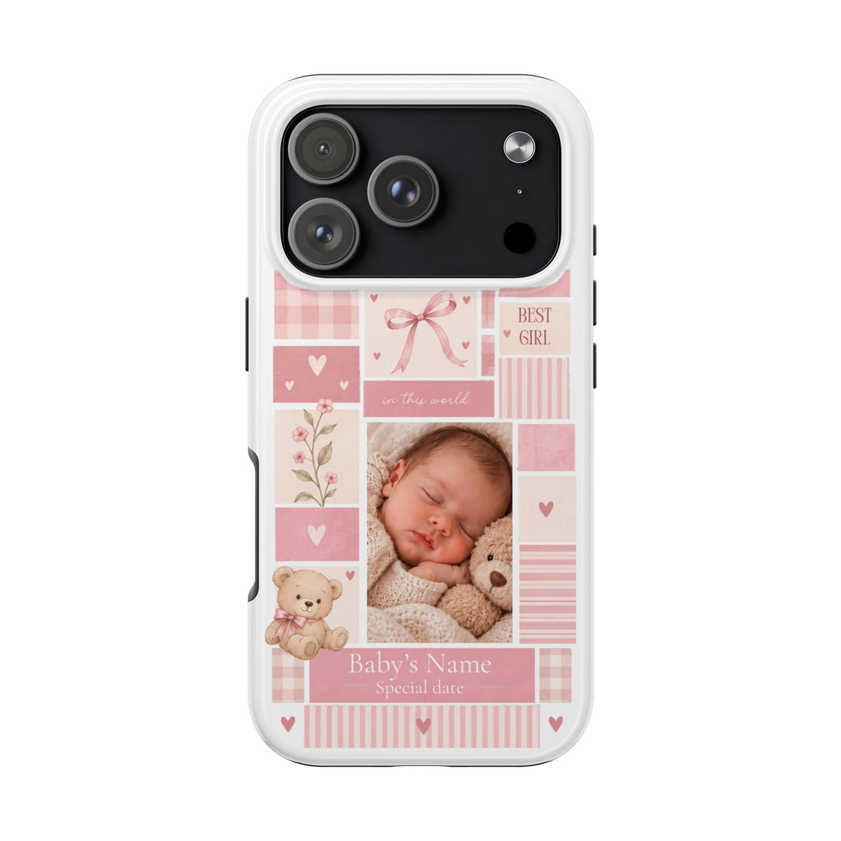 Personalized Baby Photo Phone Case – Baby Pink