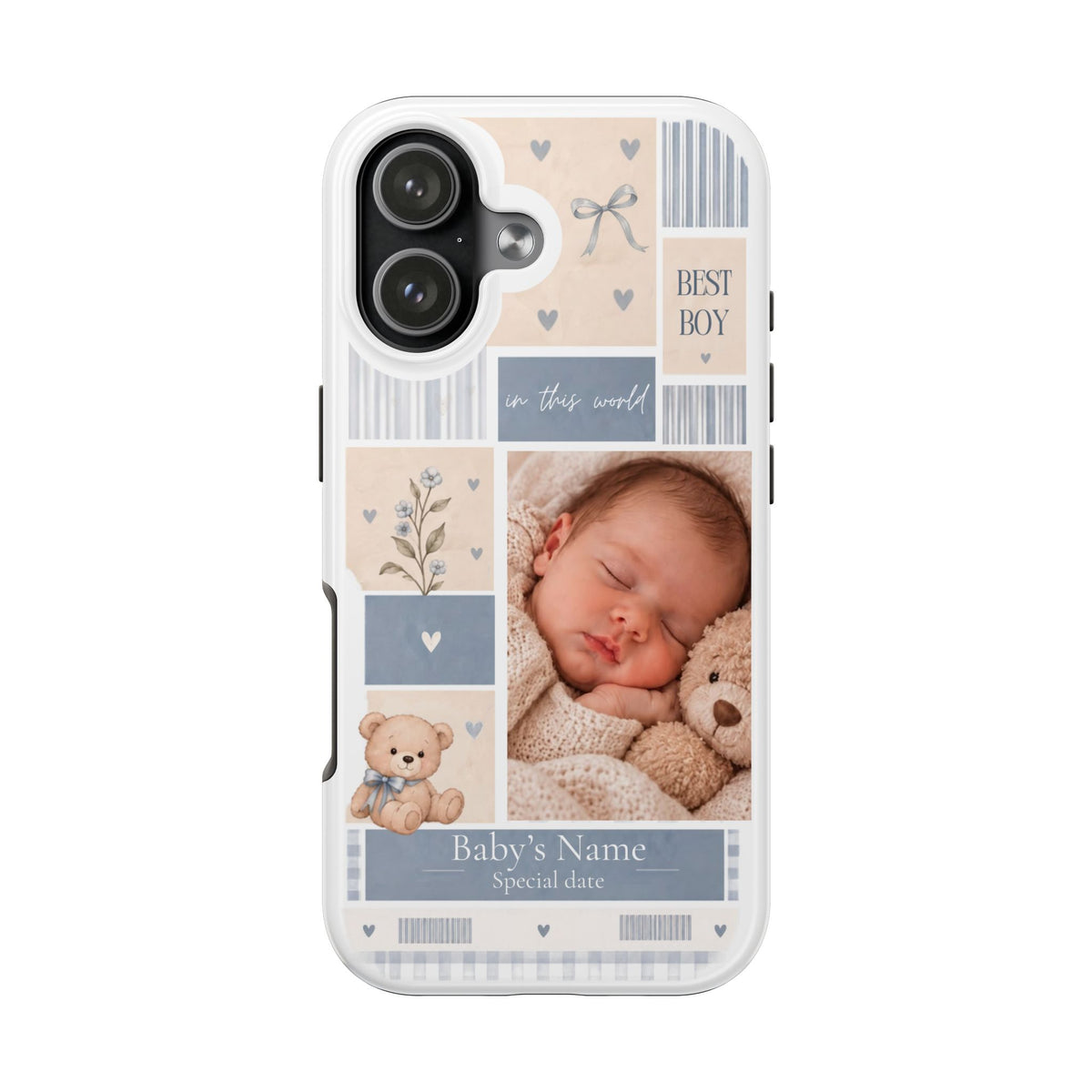 Personalized Baby Photo Phone Case – Baby Blue