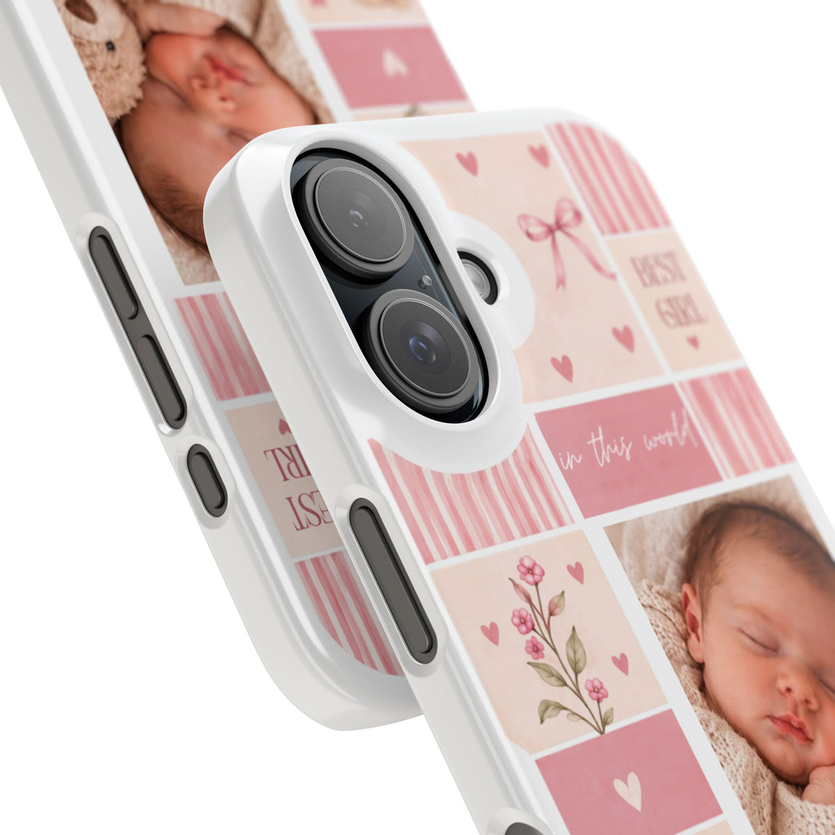 Personalized Baby Photo Slim Phone Case – Pink