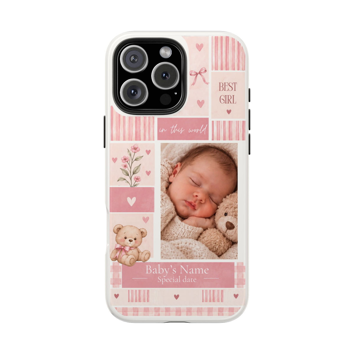 Personalized Baby Photo Phone Case – Baby Pink