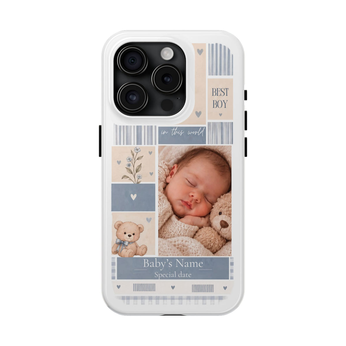 Personalized Baby Photo Phone Case – Baby Blue